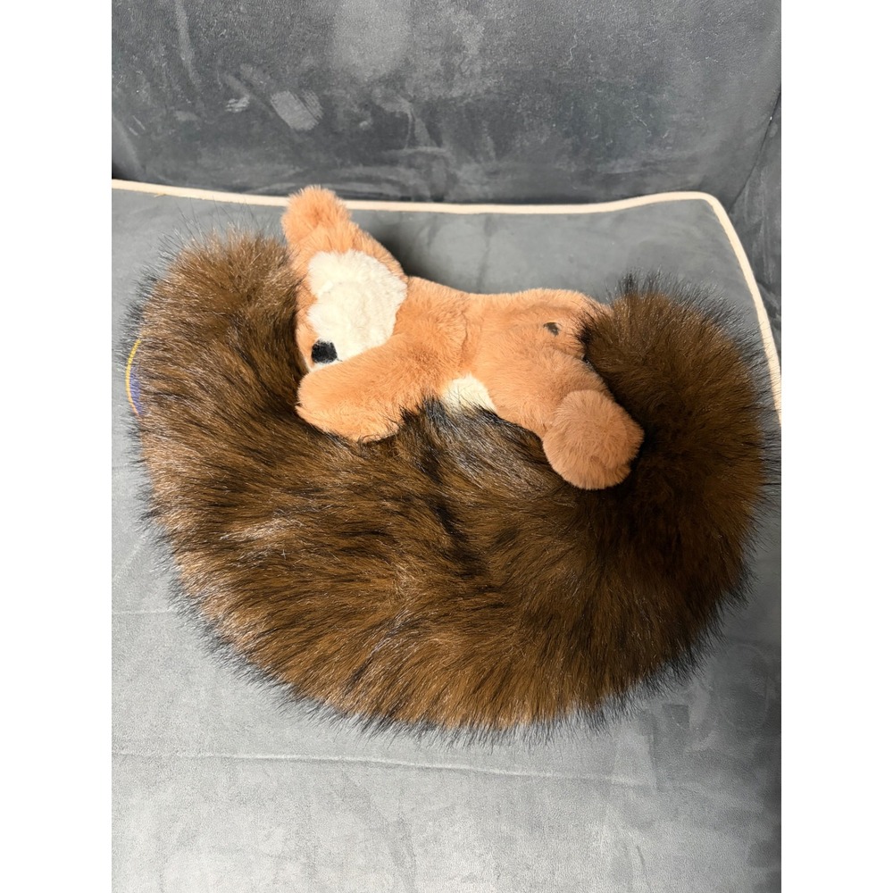 FAO Schwarz Big Tails Squirrel plush Stuffed Animal Brown Faux Fur Large Tail
